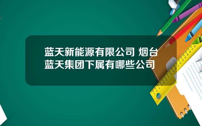 蓝天新能源有限公司 烟台蓝天集团下属有哪些公司